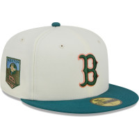 Adult Men's Boston Red Sox New Era Chrome Evergreen 59FIFTY Fitted Hat - Cream