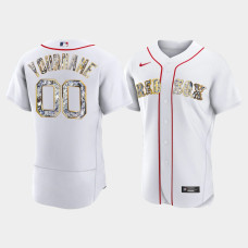 Boston Red Sox Custom Mens White Jersey - Diamond Edition