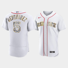 Boston Red Sox Kike Hernandez Mens White Jersey - Diamond Edition