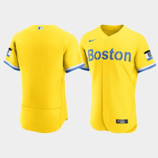 Mens Boston Red Sox Gold 2021 City Connect Nike Authentic Jersey