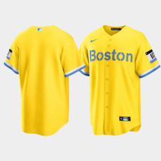 Mens Boston Red Sox Gold 2021 City Connect Nike Replica Jersey
