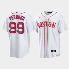 Mens Boston Red Sox Alex Verdugo White 2021 Patriots' Day Replica Jersey