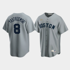 Mens Boston Red Sox #8 Carl Yastrzemski Cooperstown Collection Road Nike Gray Jersey
