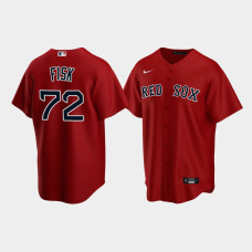 Mens Boston Red Sox Carlton Fisk #72 Red Replica Alternate Jersey