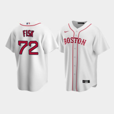 Mens Boston Red Sox Carlton Fisk #72 White Replica Alternate Jersey