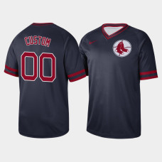 Mens Boston Red Sox Custom #00 Navy Cooperstown Collection V-Neck Legend Jersey