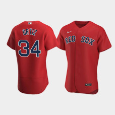 Mens Boston Red Sox #34 David Ortiz Red Authentic 2020 Alternate Jersey
