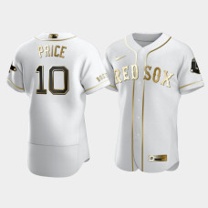 Mens Boston Red Sox #10 David Price White Golden Edition Authentic Jersey