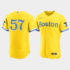Mens Boston Red Sox Eduardo Rodriguez Gold Light Blue 2021 City Connect Authentic Jersey