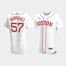 Mens Boston Red Sox #57 Eduardo Rodriguez White Authentic 2020 Alternate Jersey