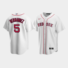 Mens Boston Red Sox Enrique Hernandez #5 White Replica Home Jersey