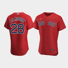 Mens Boston Red Sox #28 J.D. Martinez Red Authentic 2020 Alternate Jersey