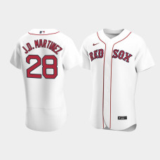 Mens Boston Red Sox #28 J.D. Martinez White Authentic 2020 Home Jersey