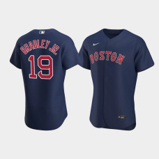 Mens Boston Red Sox #19 Jackie Bradley Jr. Navy Authentic 2020 Alternate Jersey