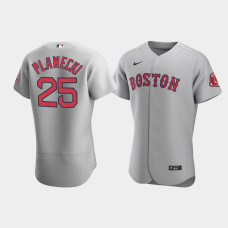 Mens Boston Red Sox #25 Kevin Plawecki Gray Authentic Road Jersey