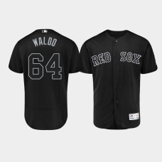 Mens Boston Red Sox Authentic #64 Marcus Walden 2019 Players' Weekend Black Waldo Jersey