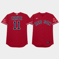 Mens Boston Red Sox #11 Rafael Devers 2021 MLB Players Weekend Nickname Red Jersey
