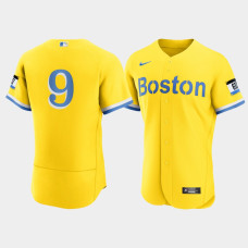 Mens Boston Red Sox Ted Williams Gold Light Blue 2021 City Connect Authentic Jersey