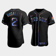 Mens Boston Red Sox #2 Xander Bogaerts Black Authentic Golden Edition Holographic Jersey