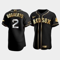 Mens Boston Red Sox #2 Xander Bogaerts Black Golden Edition Authentic Jersey