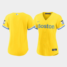Womens Boston Red Sox Gold 2021 City Connect Nike Replica Jersey