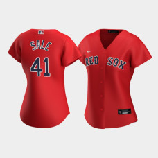 Womens Boston Red Sox Chris Sale #41 Red Replica Nike 2020 Alternate Jersey