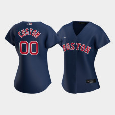 Womens Boston Red Sox #00 Custom Navy 2020 Replica Nike Alternate Jersey
