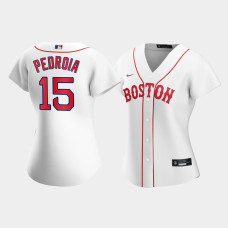 Womens Boston Red Sox Dustin Pedroia #15 White 2021 Patriots' Day Replica Jersey