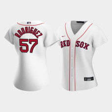 Womens Boston Red Sox Eduardo Rodriguez #57 White Replica Nike 2020 Home Jersey