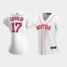 Womens Boston Red Sox Nathan Eovaldi #17 White 2021 Patriots' Day Replica Jersey
