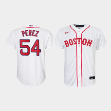 Youth Boston Red Sox Martin Perez #54 White 2021 Patriots' Day Replica Jersey