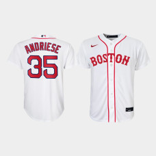 Youth Boston Red Sox Matt Andriese #35 White 2021 Patriots' Day Replica Jersey