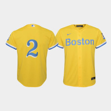 Youth Boston Red Sox Xander Bogaerts #2 Gold 2021 City Connect Replica Jersey